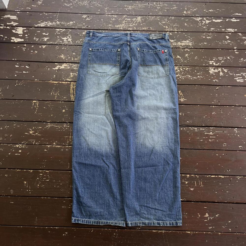 (44x32) Vintage 90s Y2K South Pole Jeans Red Tab Embroidered Baggy Skater Grunge